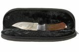 Damascus Knife With Fossil Dinosaur Bone (Gembone) Inlays #125252-2